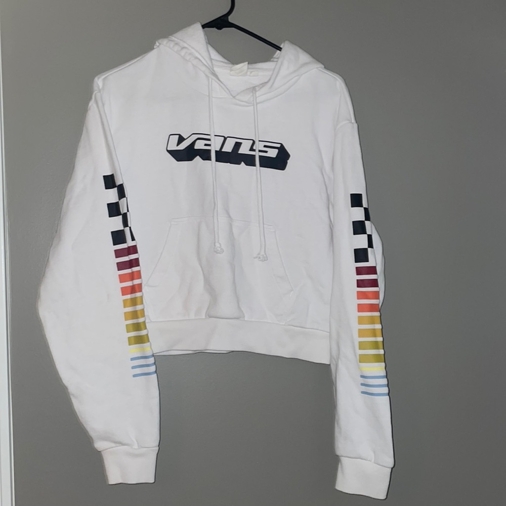 Vans white crop hoodie. Good condition